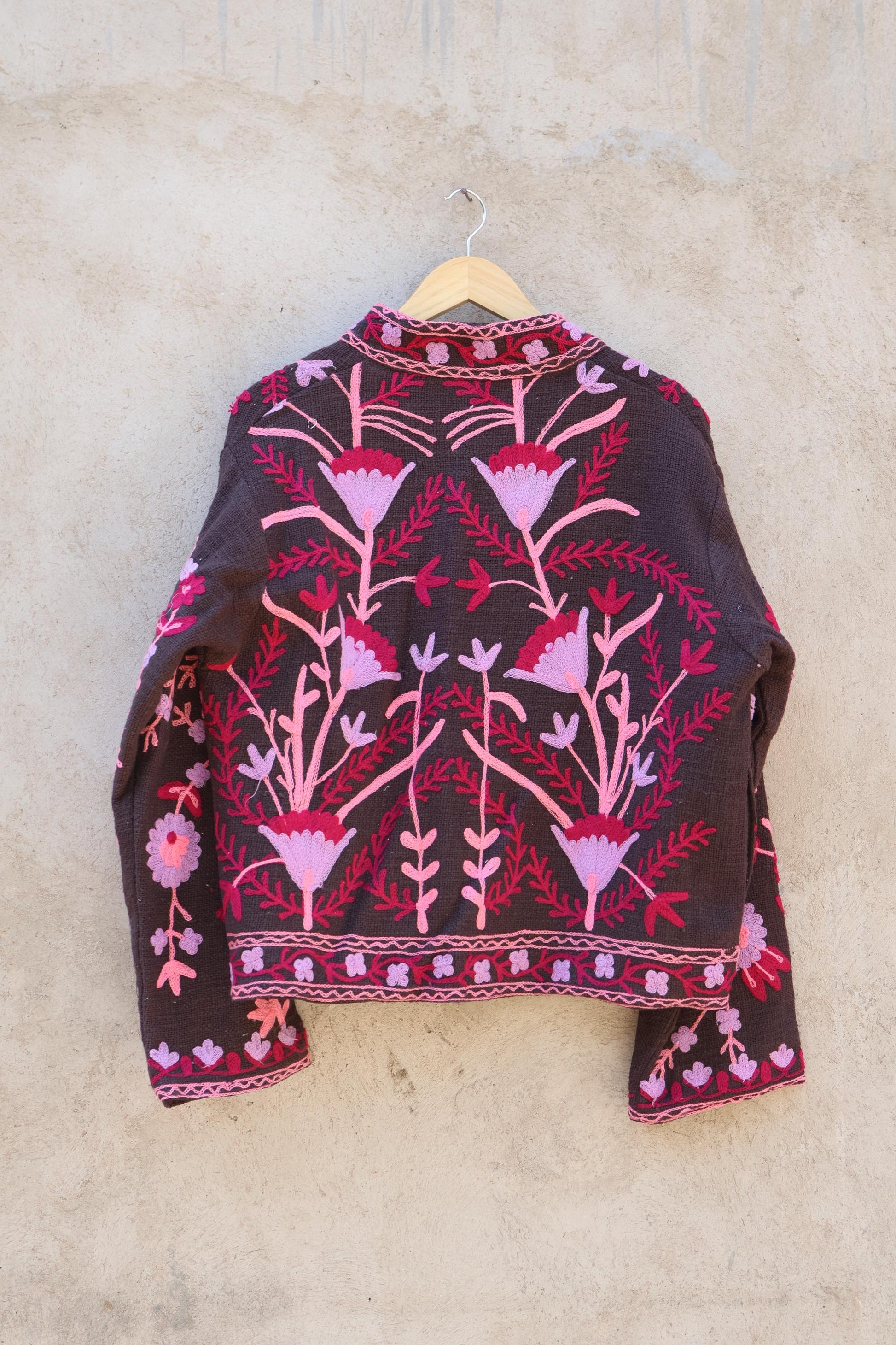 Suzani Embroidery Cotton Jacket, Kimono Jacket, Handmade Soft TNT Fabric Jacket, Women's Clothing Coat, Boho Jacket, Spring Gift for Her