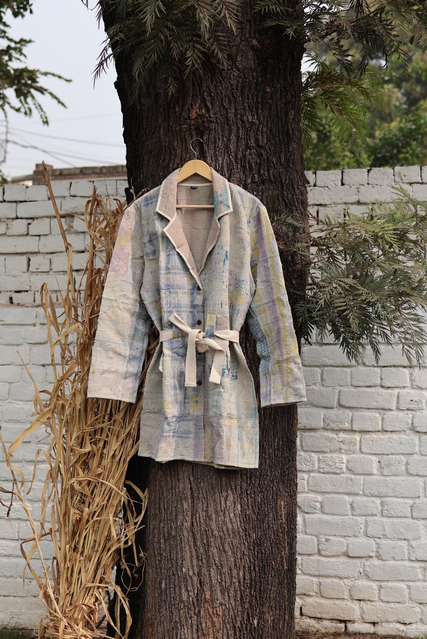 Handmade Vintage Kantha Quilt Coat for Women - Unique Bohemian Outerwear from Recycled Indian Quilts, One-off Ethnic style Up-Cycled Jacket
