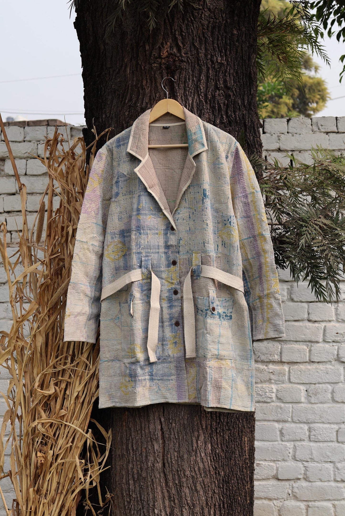 Handmade Vintage Kantha Quilt Coat for Women - Unique Bohemian Outerwear from Recycled Indian Quilts, One-off Ethnic style Up-Cycled Jacket