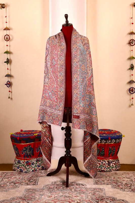 Beautifull Pashmina Cashmere Shawl, Kalamkari Kashmiri Pashmina Silk Shawl, Premium Cashmere Shawl, Soft & Warm Shawls, Christmas Gift