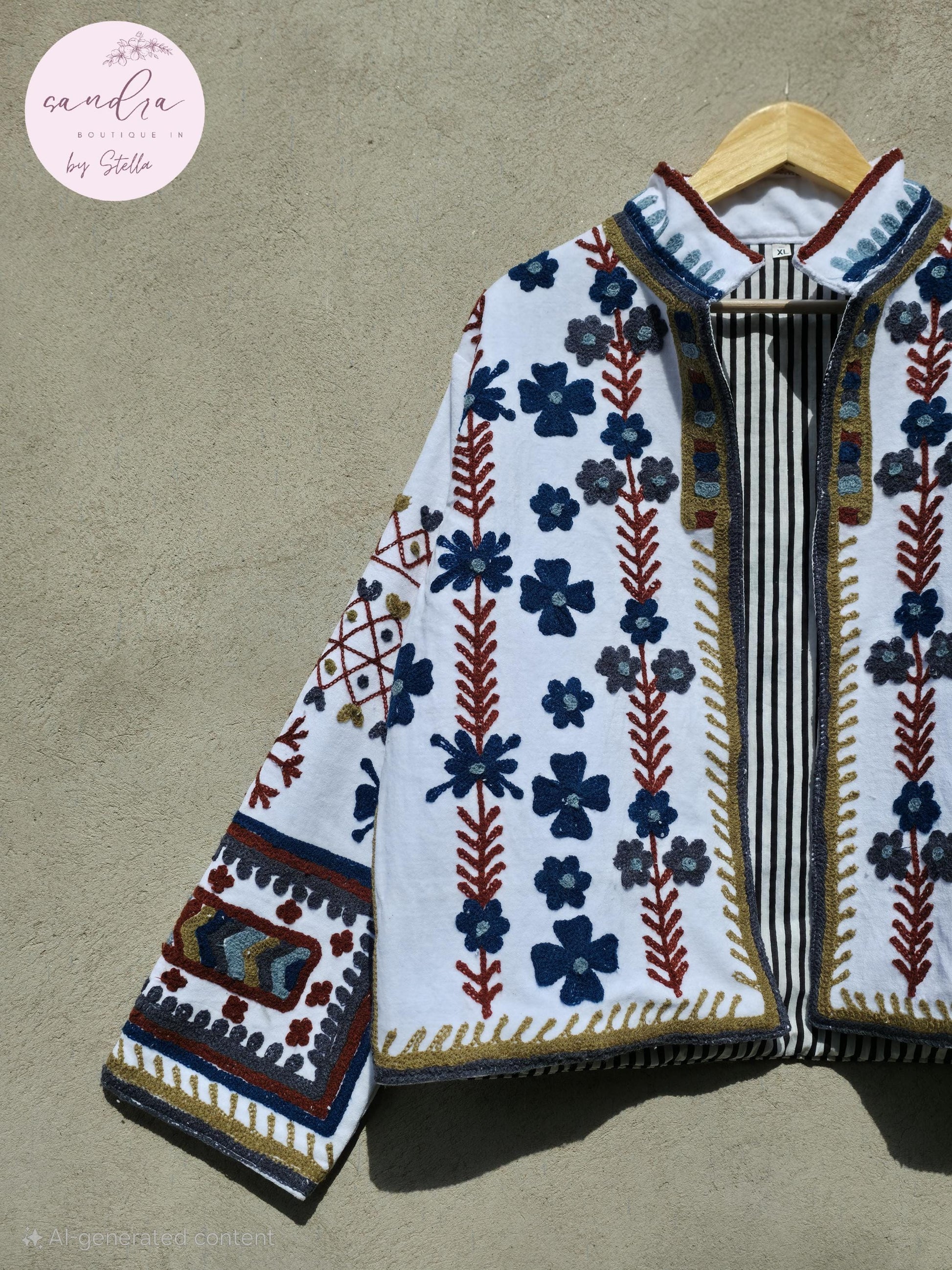 Handmade Suzani Embroidery Cotton Velvet Jacket, Short Kimono open Jacket, Women's Clothing Coat Boho, Soft Fabric Gift for Her