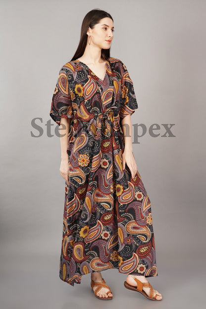 Trendy Handmade Cotton Kaftan Elegant Multi-Color Long Caftan Resort Wear Beach Dress Boho Kaftan, Gift for Her