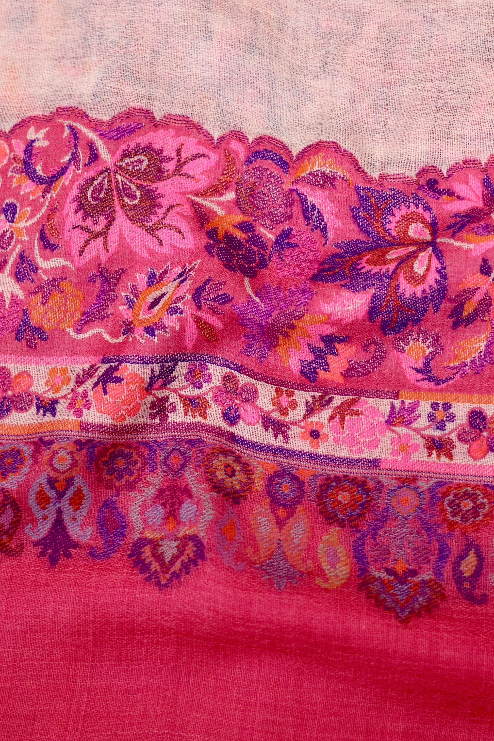 Pink Pashmina Cashmere Shawl, Kalamkari Kashmiri Pashmina Silk Shawl, Premium Cashmere Scarfs, Soft & Warm Shawls Christmas Gift