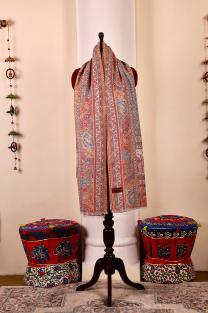 Handmade Pashmina Cashmere Shawl, Kalamkari Kashmiri Pashmina Silk Shawl, Premium Cashmere Shawl, Soft & Warm Shawls, Christmas Gift
