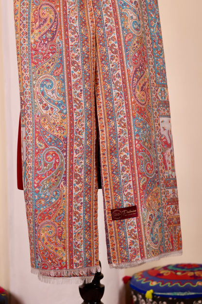 Handmade Pashmina Cashmere Shawl, Kalamkari Kashmiri Pashmina Silk Shawl, Premium Cashmere Shawl, Soft & Warm Shawls, Christmas Gift