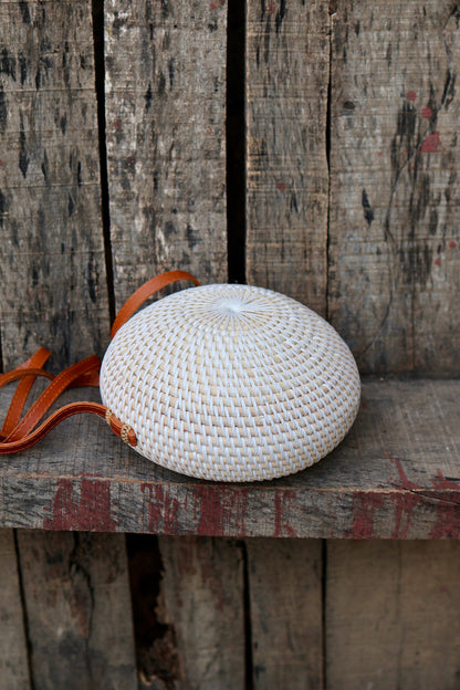 Round Rattan Bags, Bali Bag, Woven Crossbody Purse, Braided Straw Bag, Bali Sling Bags, Bohemian Rattan Bags, Gift for her