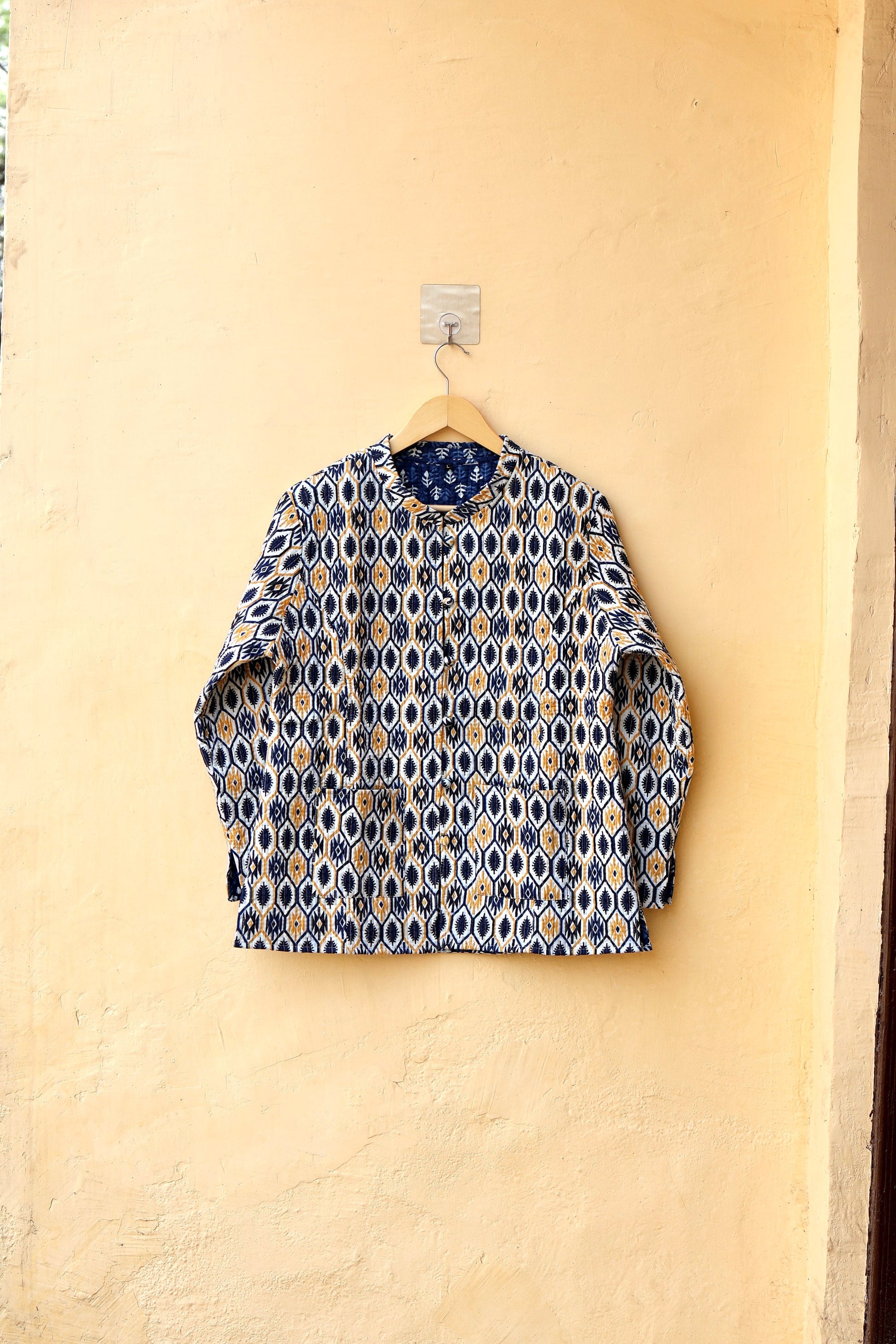 Cotton Handmade Kantha Jacket, Womens Clothing Quilted Reversible Coat, Kimono Indian Hand Printed Vintage Boho Vest Valentines Gift for Her