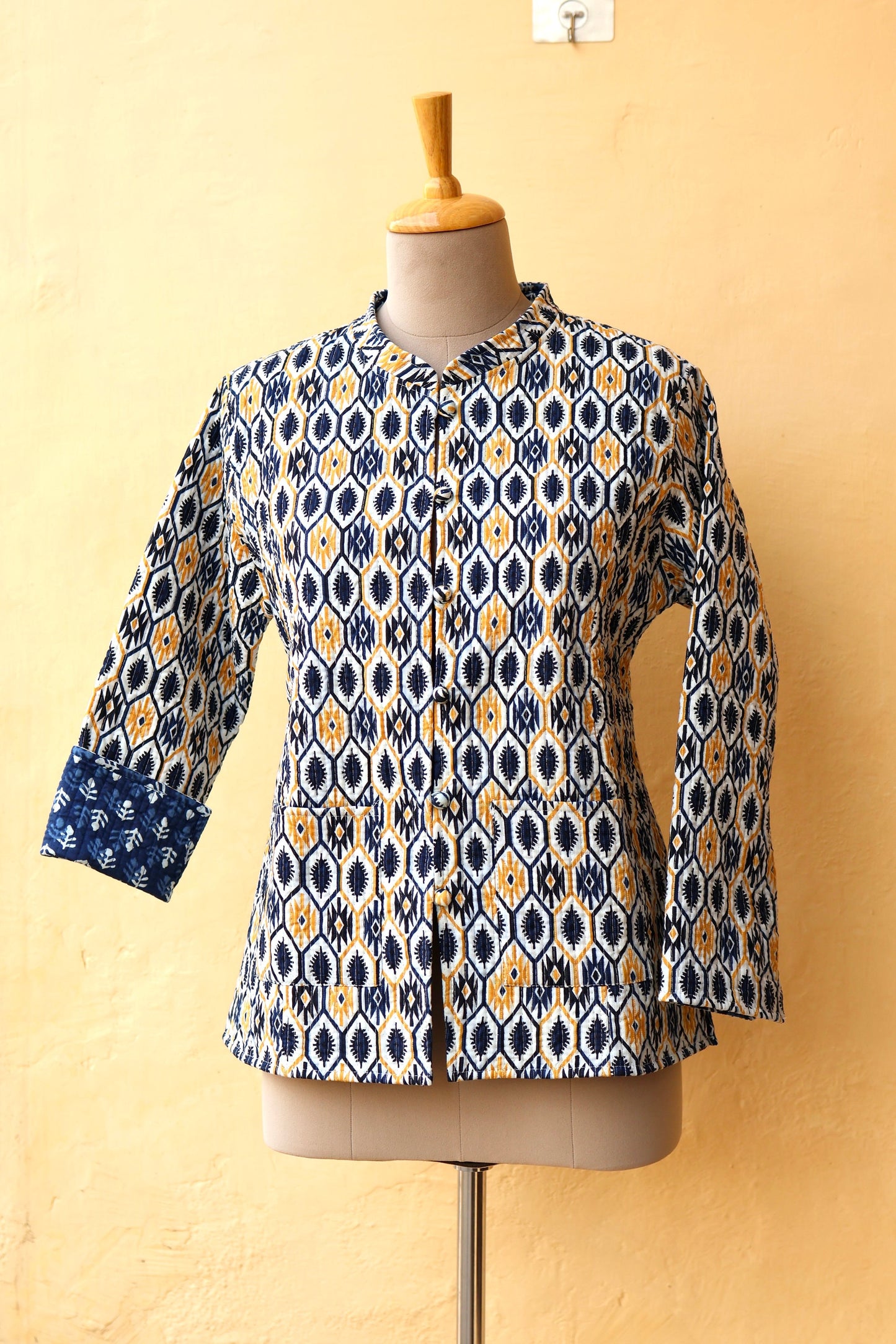 Cotton Handmade Kantha Jacket, Womens Clothing Quilted Reversible Coat, Kimono Indian Hand Printed Vintage Boho Vest Valentines Gift for Her