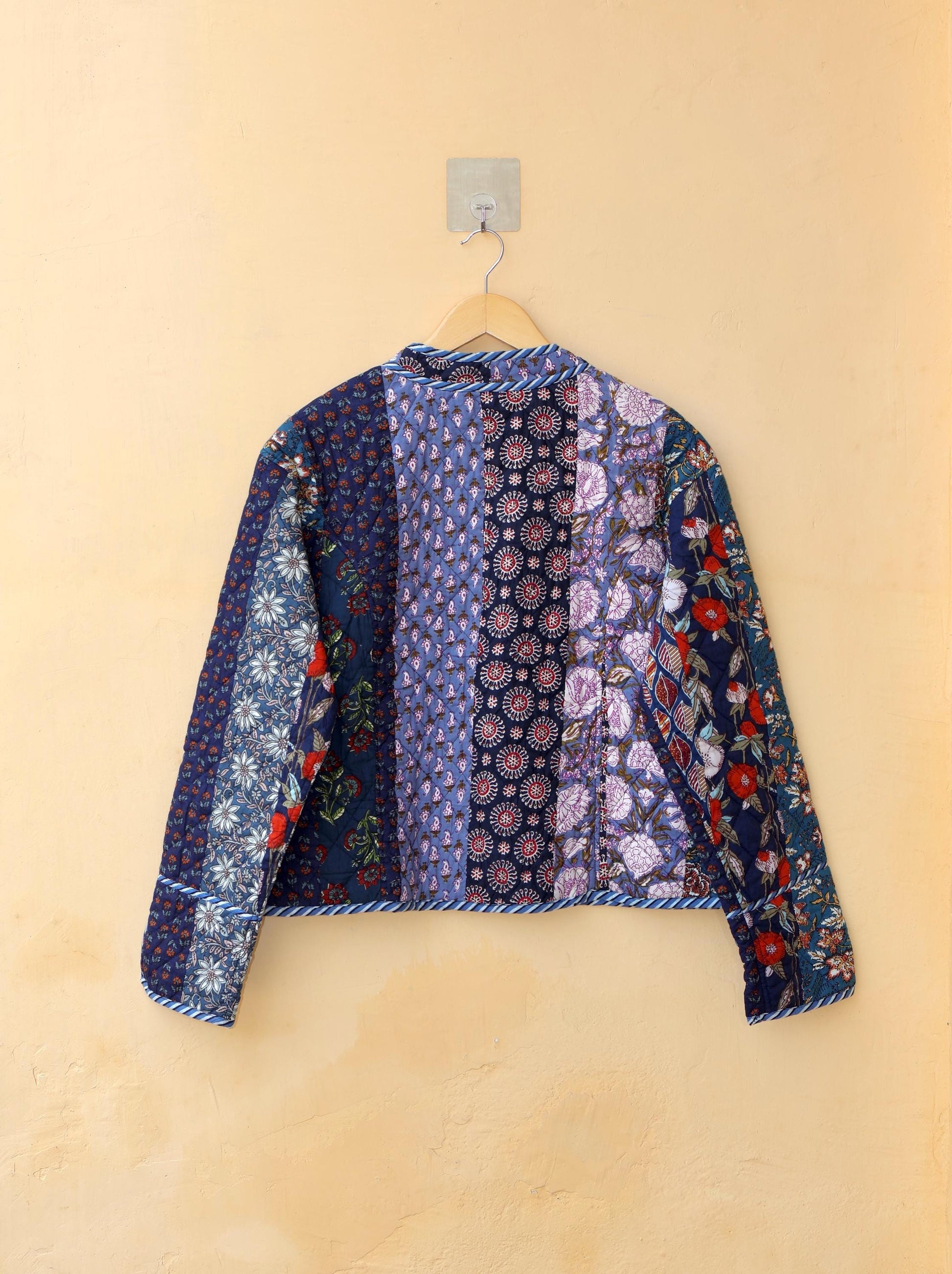 Handmade Cotton Quilted Jacket - Cozy Winter Outerwear, Reversible Handmade Kantha Patchwork Coat Boho Hand Block Short Jacket, Gift for her
