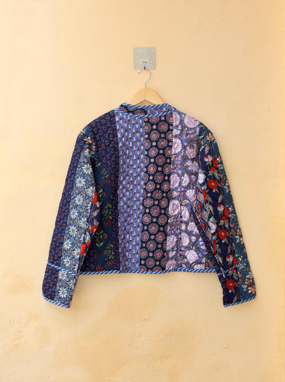 Handmade Cotton Quilted Jacket - Cozy Winter Outerwear, Reversible Handmade Kantha Patchwork Coat Boho Hand Block Short Jacket, Gift for her