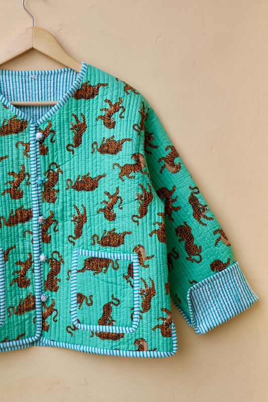 Cotton Handmade Kantha Jacket, Womens Clothing Quilted Reversible Coat, Kimono Indian Hand Printed Vintage Boho Vest Valentines Gift for Her