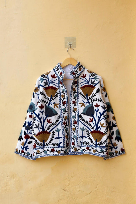 Suzani Embroidery Cotton Jacket, Kimono Jacket, Handmade Soft TNT Fabric Jacket, Women's Clothing Coat, Boho Jacket, Spring Gift for Her