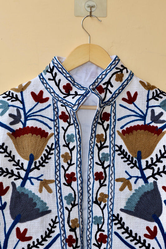Suzani Embroidery Cotton Jacket, Kimono Jacket, Handmade Soft TNT Fabric Jacket, Women's Clothing Coat, Boho Jacket, Spring Gift for Her