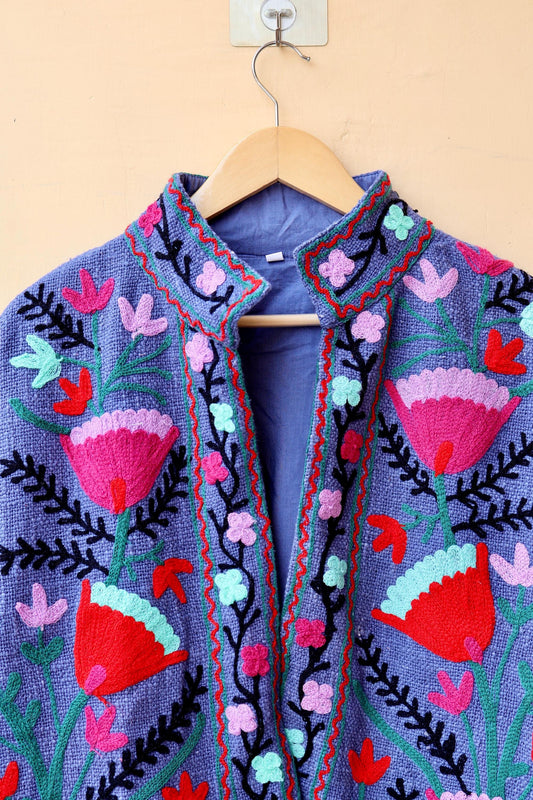 Suzani Embroidery Cotton Jacket, Kimono Jacket, Handmade Soft TNT Fabric Jacket, Women's Clothing Coat, Boho Jacket, Valentines Gift for Her