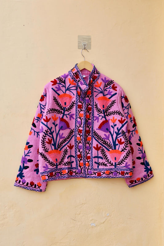 Suzani Embroidery Cotton Jacket, Kimono Jacket, Handmade Soft TNT Fabric Jacket, Women's Clothing Coat, Boho Jacket, Valentines Gift for Her