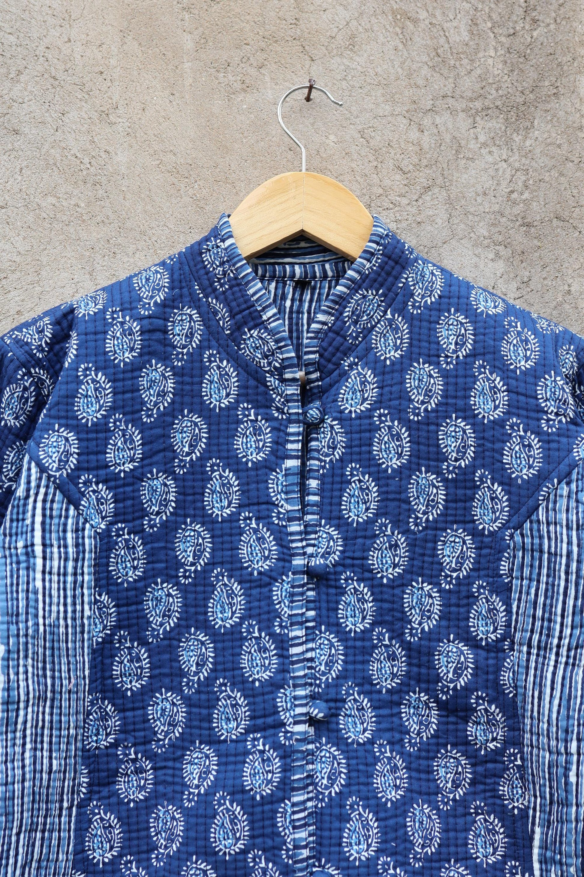 Trendy Cotton Handmade Kantha Quilted Jacket, Reversible Women's Soft Coat, Kimono Indian Vintage Boho Robe, Spring Day Gift for Her