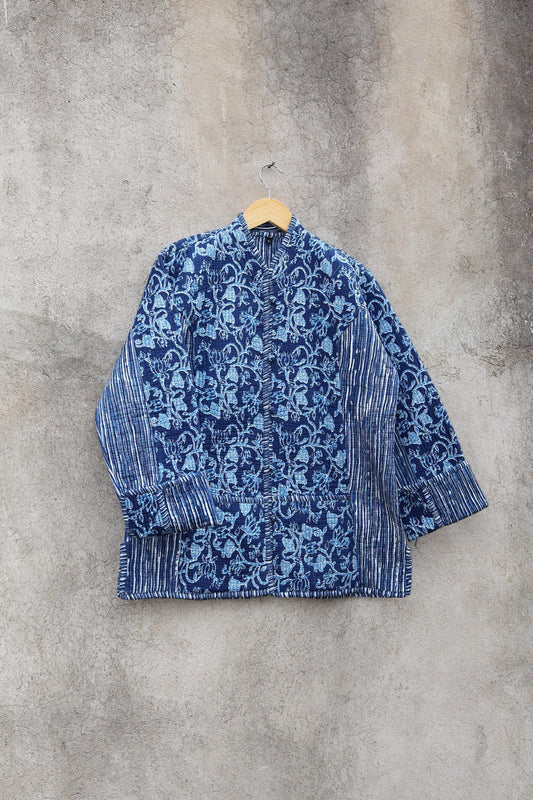 Trendy Cotton Handmade Kantha Quilted Jacket, Reversible Women's Soft Coat, Kimono Indian Vintage Boho Robe, Spring Jacket Gift for Her
