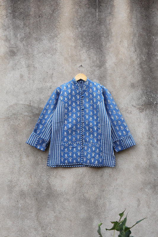 Trendy Cotton Handmade Kantha Quilted Jacket, Reversible Women's Soft Coat, Kimono Indian Vintage Boho Robe, Spring Jacket Gift for Her