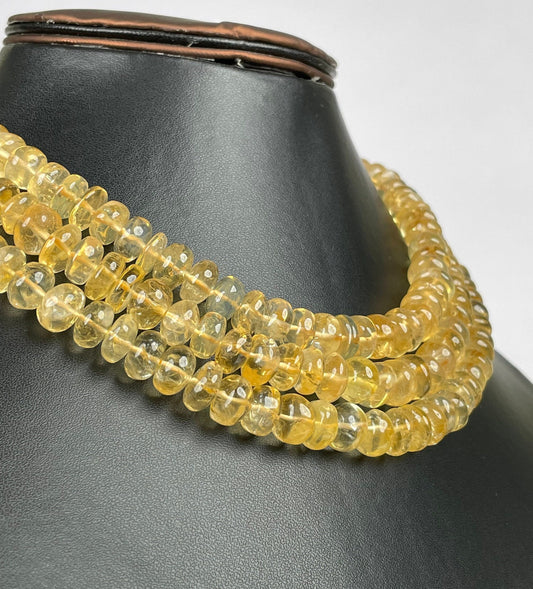 Natural Citrine, Rondelle Beads 8-9mm, 9-9.5mm, AAA+ Quality, Full Strand 18" inch, Beaded Necklace