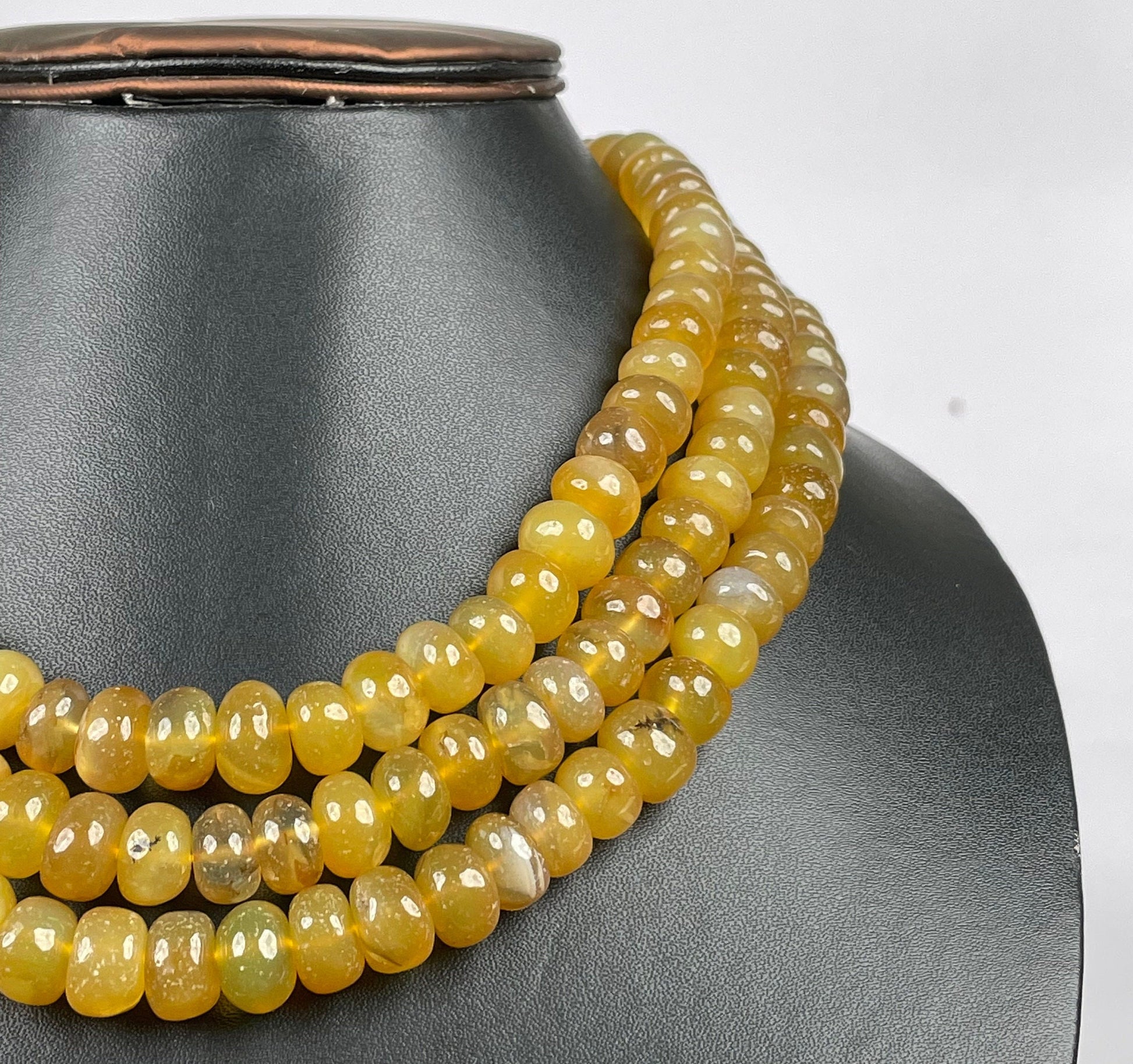 Yellow Onyx Rondelle Beads