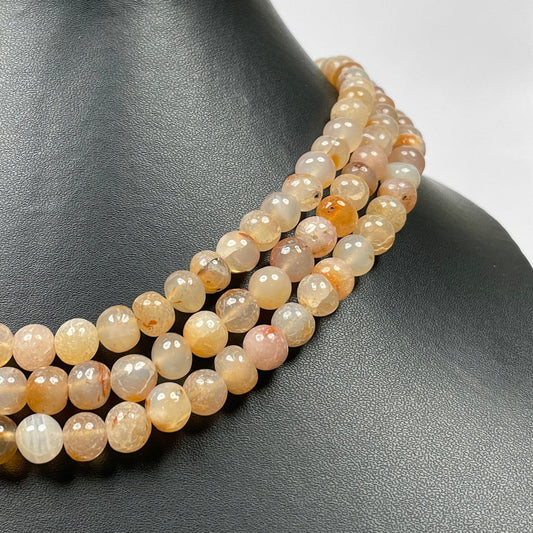 RARE AGATE Natural Gemstone Beads 8-8.5mm, Full Strand 18" inch, AAA+ Quality, Beaded Necklace