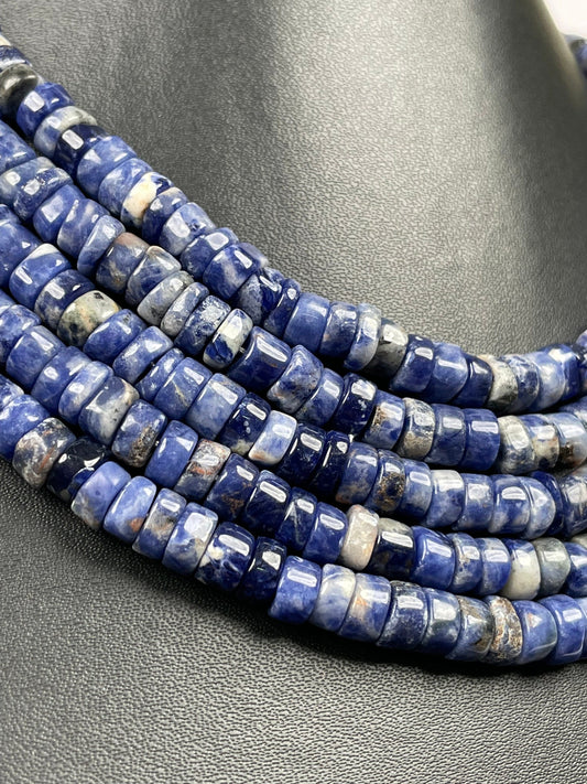 Natural Sodalite Heishi Disc Beads