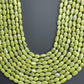 Green Serpentine Oval Beads