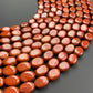 Natural Red Jasper Smooth Oval Beads