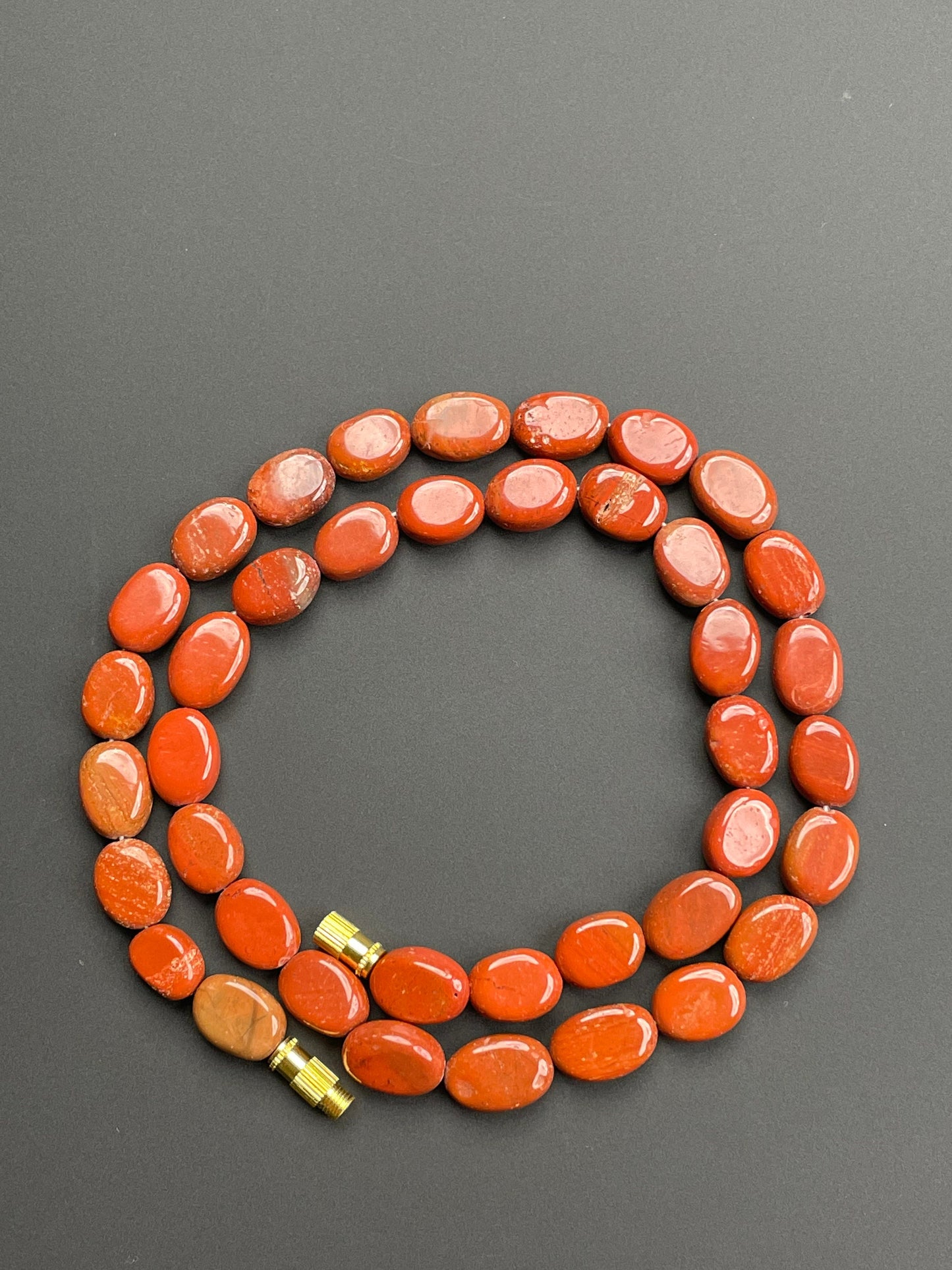 Natural Red Jasper Smooth Oval Beads