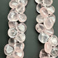 Rose Quartz Heart Shaped Briolette Beads