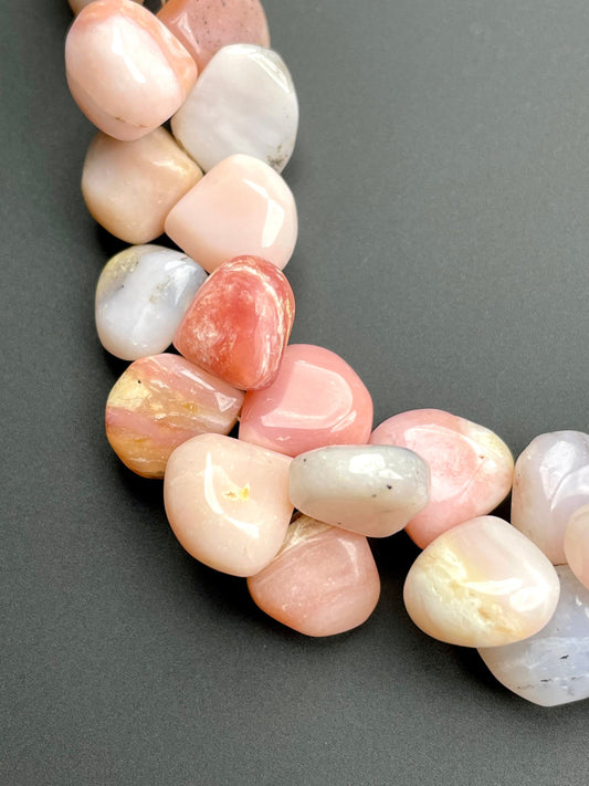 Natural Peruvian Pink Opal Heart Shaped Briolette Beads, 12×12 mm 8 Inch Strand