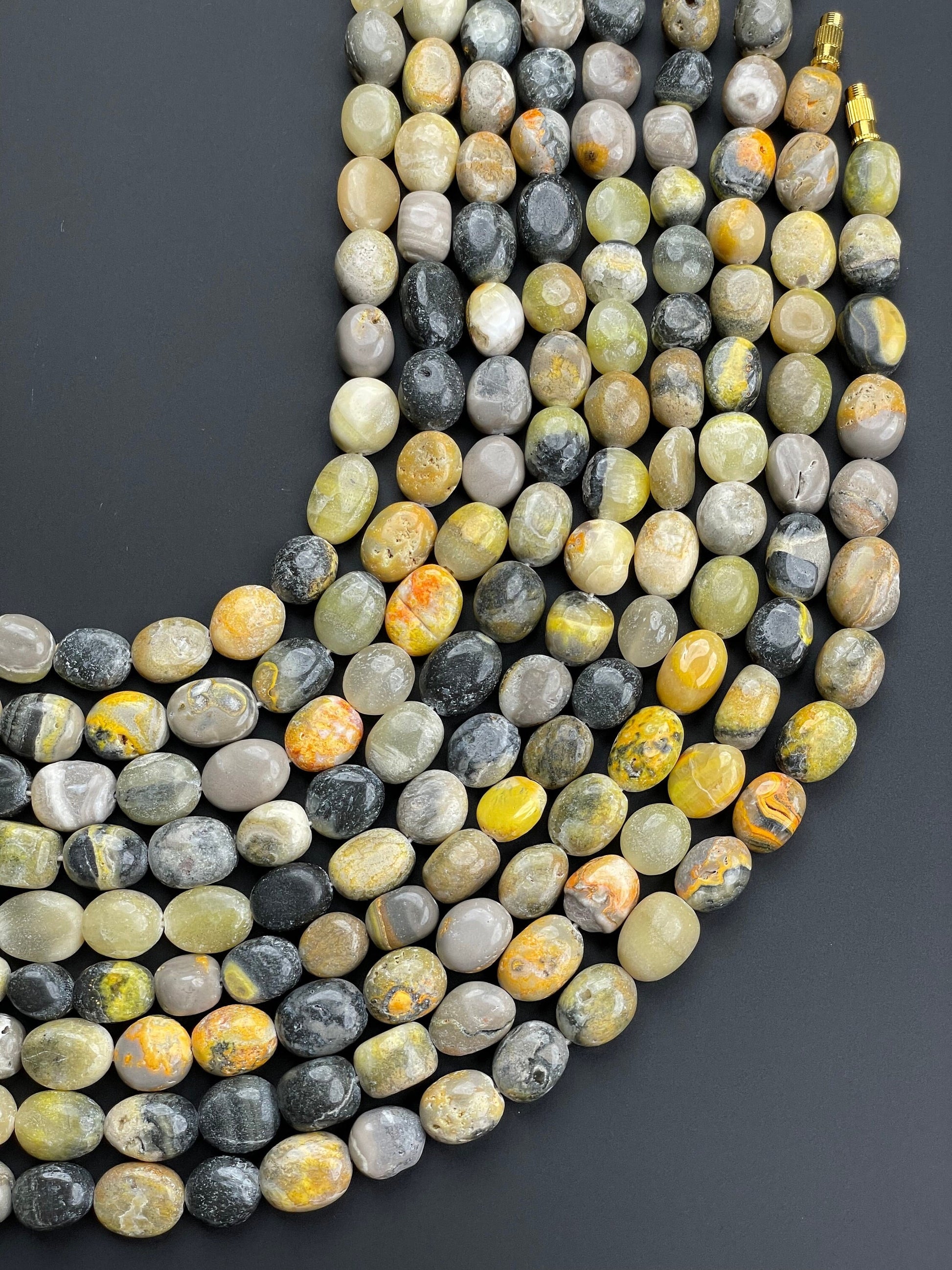Natural Bumble bee Jasper Beads