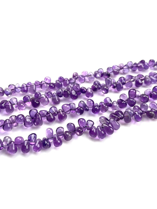 Natural Amethyst Teardrops Beads, Deep Purple Genuine Amethyst, AAA+ QUALITY, 18'' INCH Strand