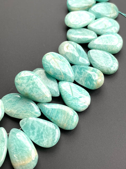 Natural Amazonite Briolette Beads, 1910-2313 mm, Smooth Amazonite Beads, AAA+ Genuine Quality