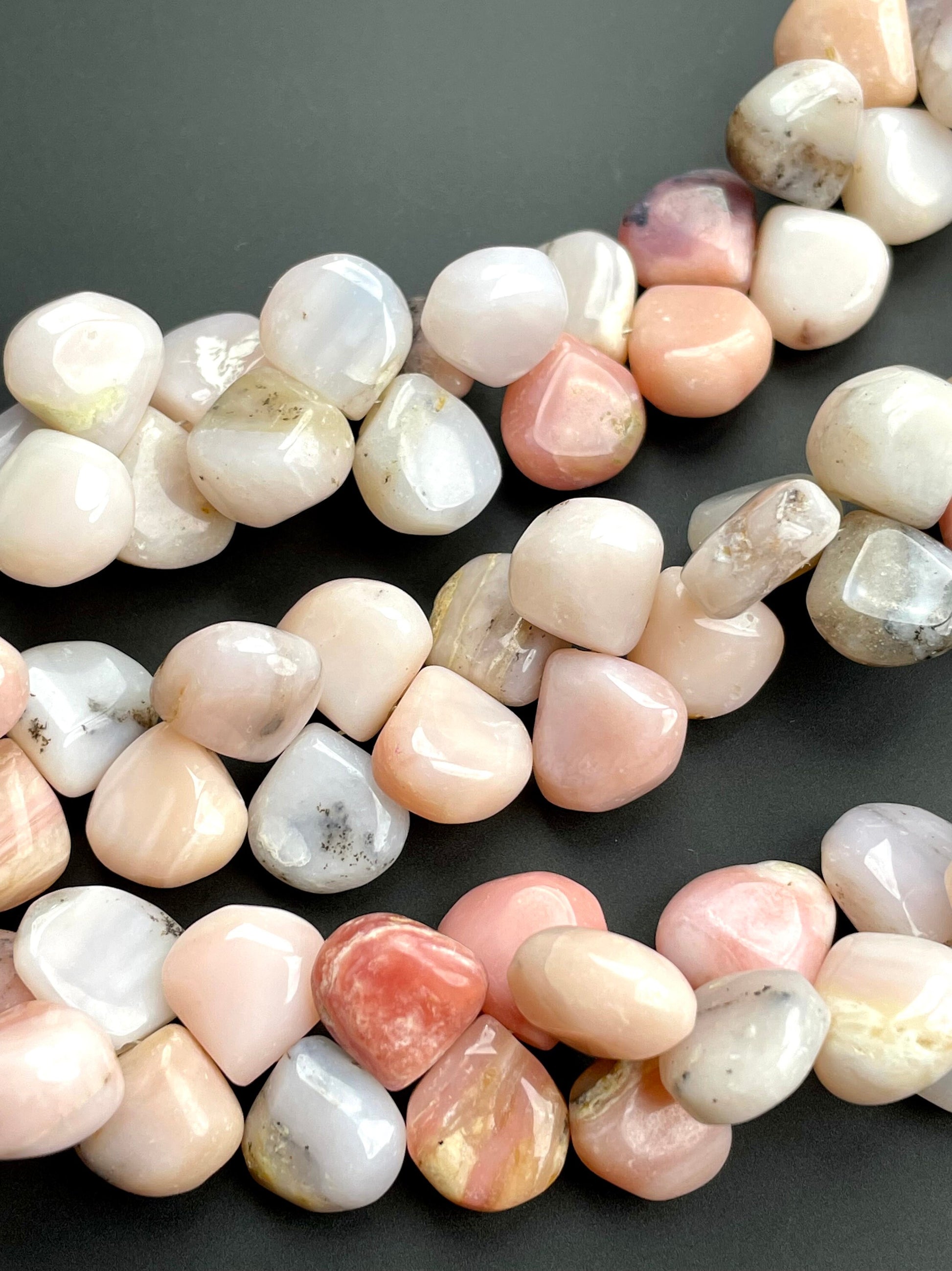 Opal Heart Shaped Briolette Beads
