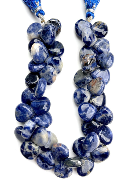 Sodalite Heart Shaped Briolette Beads