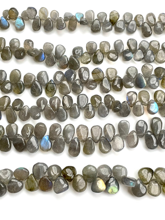 Natural Labradorite Briolette Smooth Beads AAA+ 8'' Inch Strand