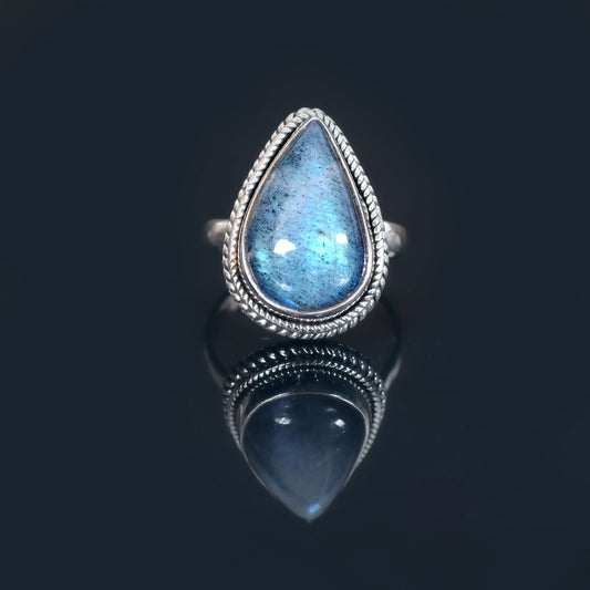 Blue Labradorite Sterling Silver Women's Ring