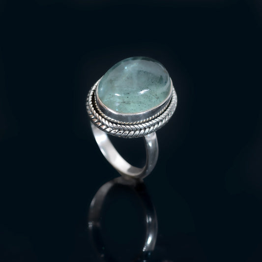 Aquamarine Ring, Women's 925 Sterling Silver Ring, Women's Handmade Jewelry