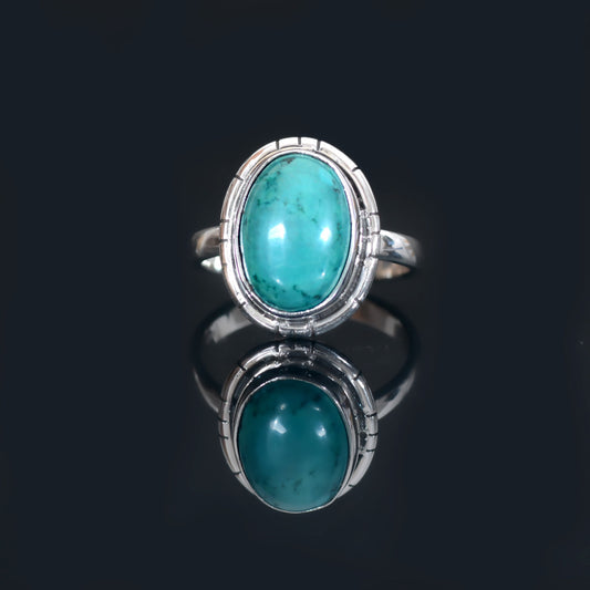 Turquoise Ring Sterling Silver Ring Handmade Jewelry Turquoise Oval Ring