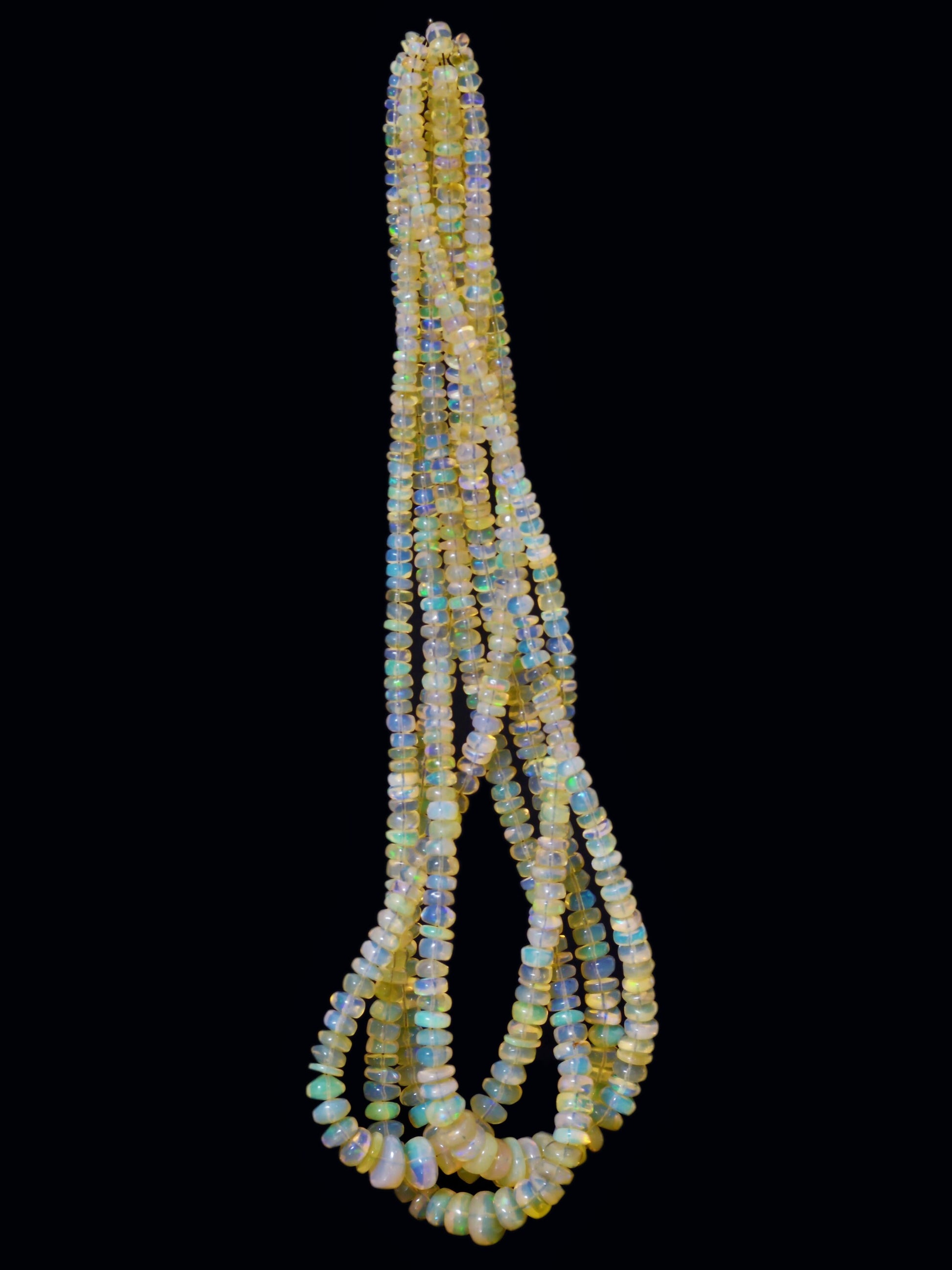 Opal Gemstone Smooth Rondelle Beads