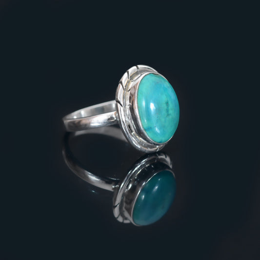 Turquoise ring, 925 Sterling Silver Ring Handmade Turquoise Oval Ring