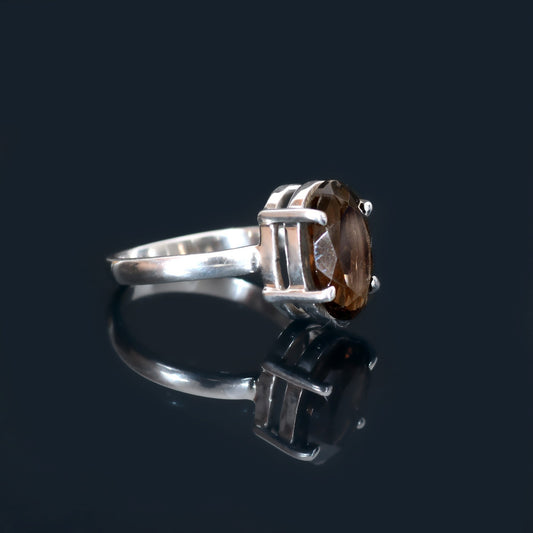 Smoky Quartz Ring, 925 Sterling Silver Ring Handmade Ring
