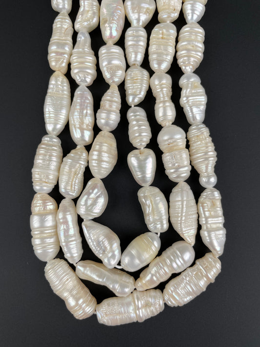 Natural Fresh Water Biwa Pearls White Biwa Sticks, 15-18mm, 21-24mm