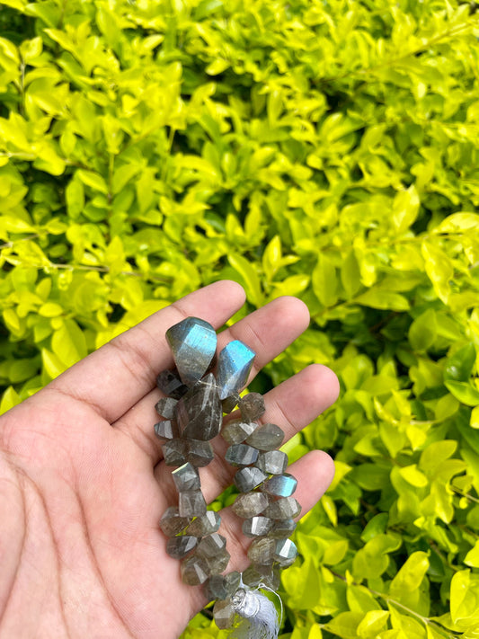 Natural Labradorite Twisted Briolette Beads, 10mm-22mm, AAA+ Quality