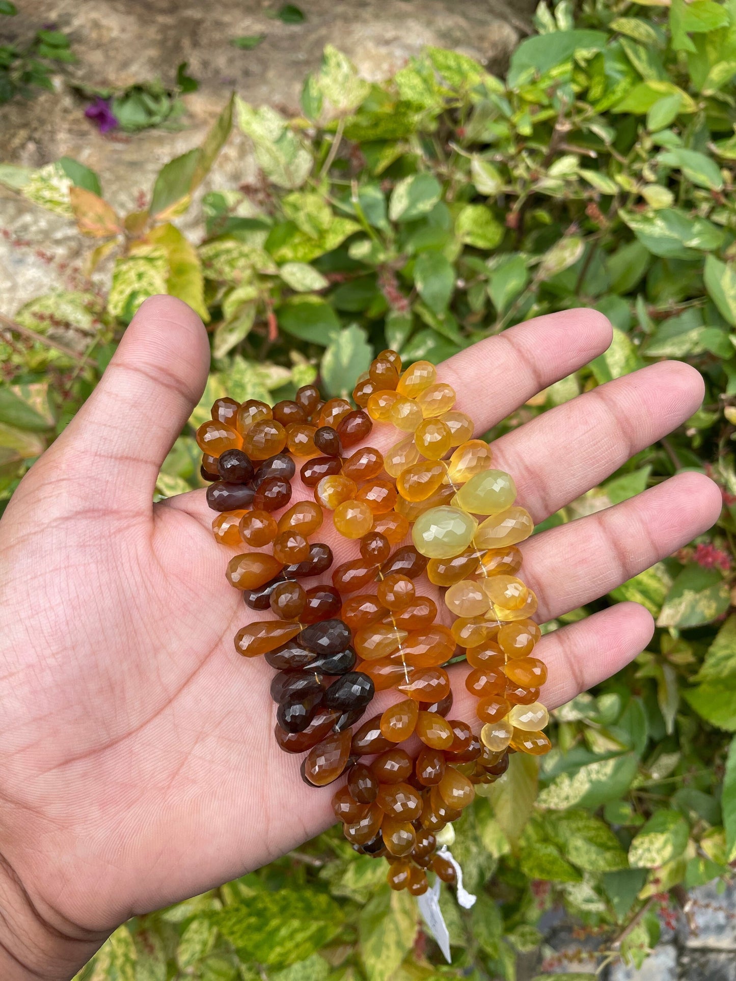 Yellow Onyx Faceted Briolette Beads