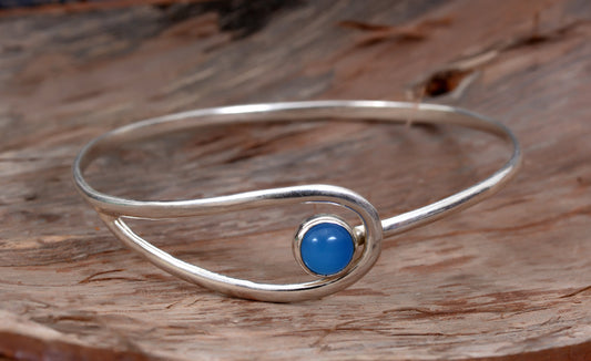 Blue Corundum Sterling Silver Bracelet