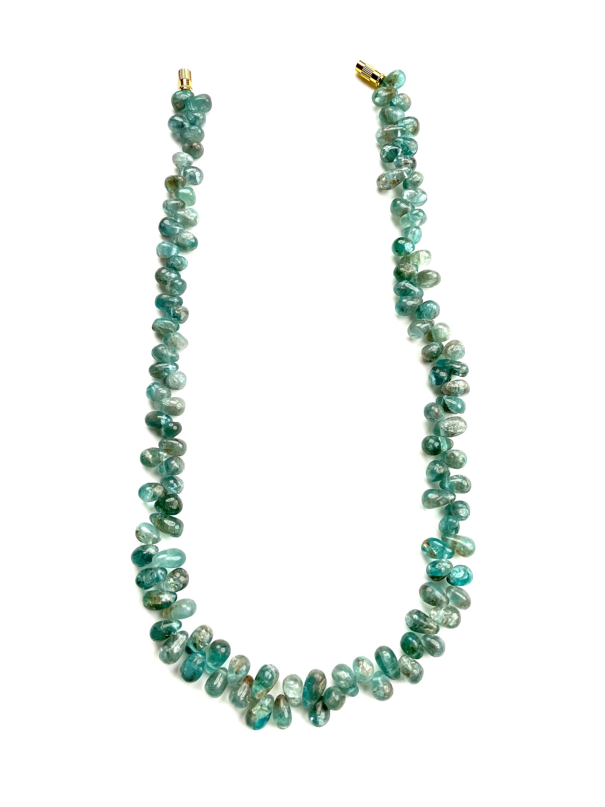 Natural Apatite Teardrop Briolette Smooth Beads