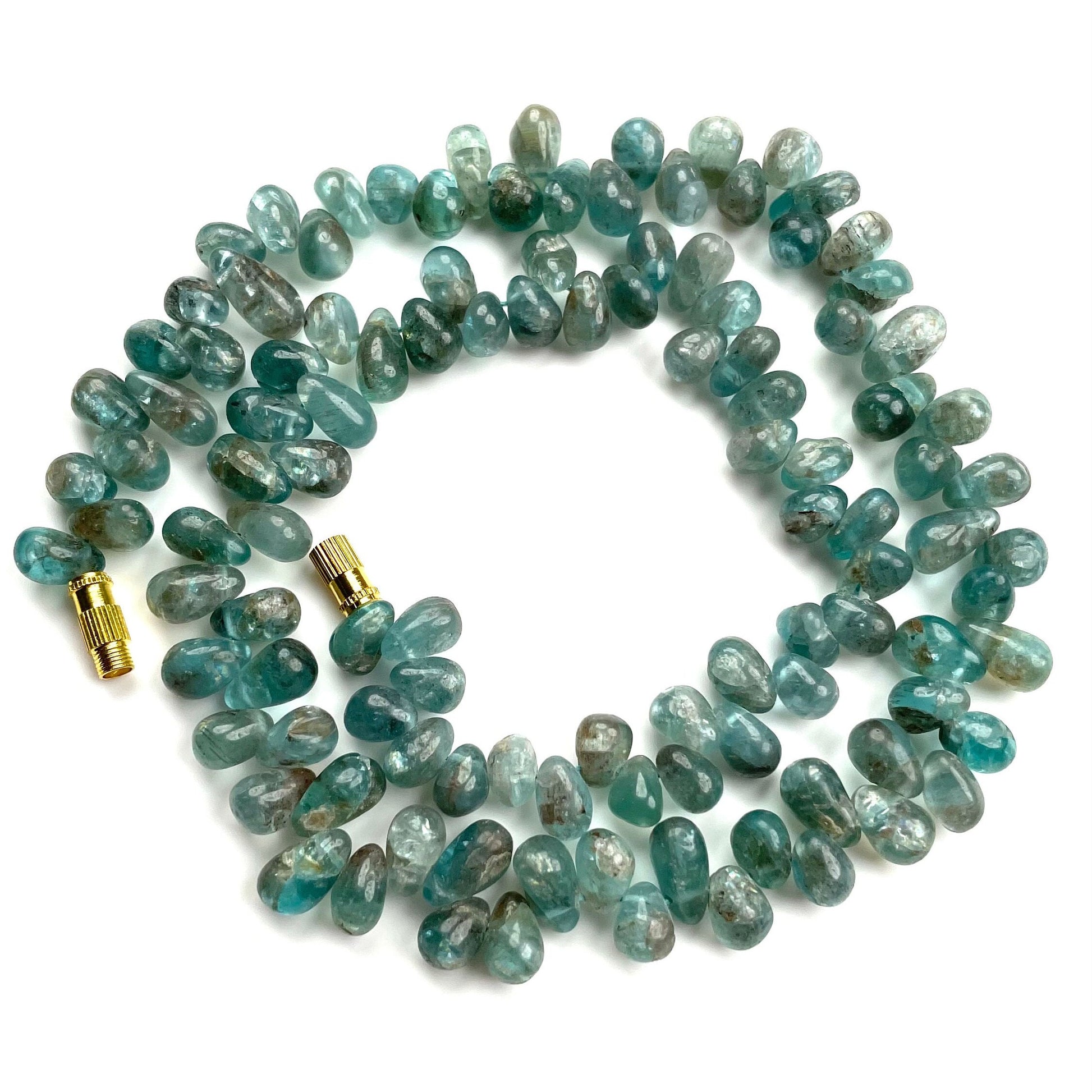 Natural Apatite Teardrop Briolette Smooth Beads
