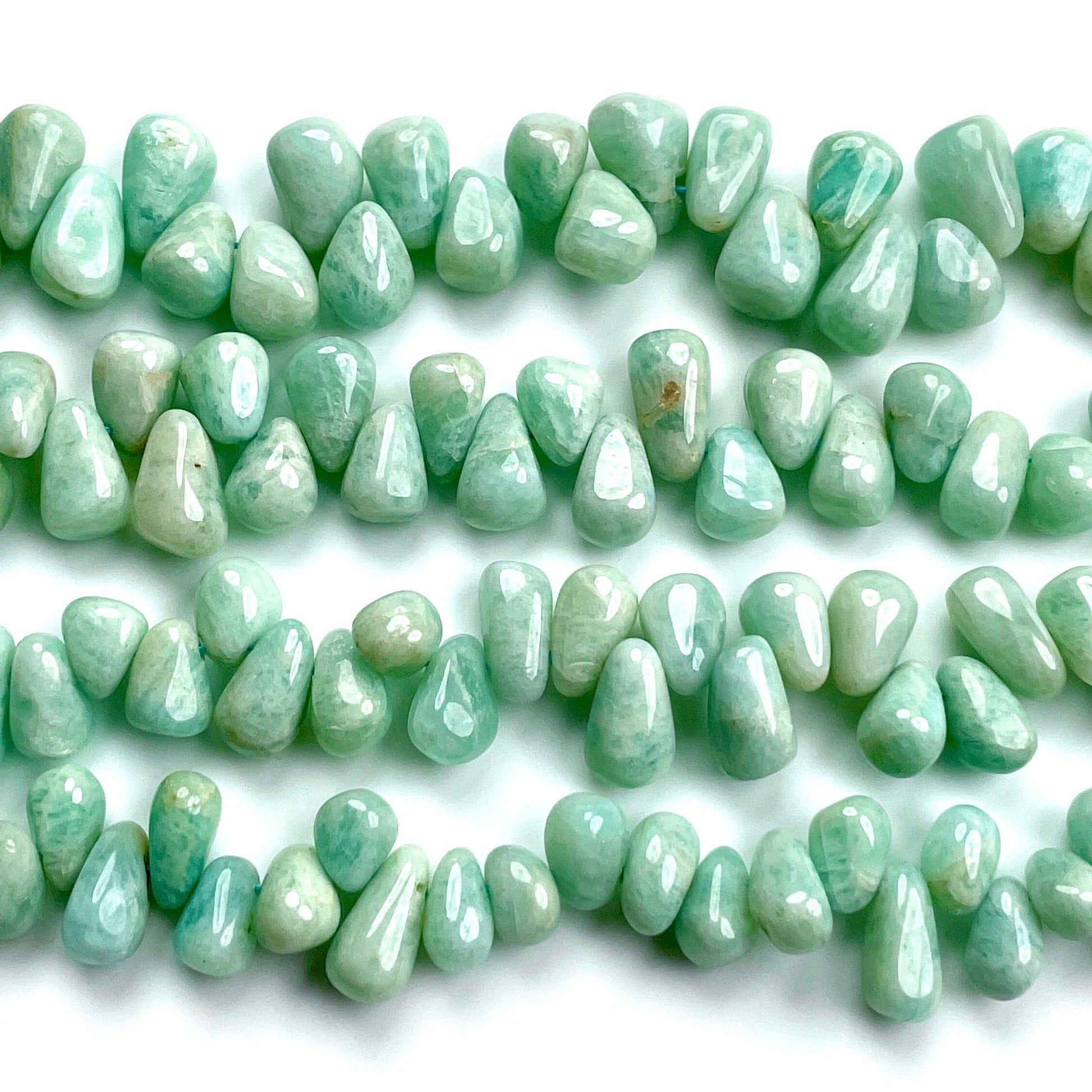 Amazonite Plain Teardrop Beads